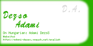 dezso adami business card